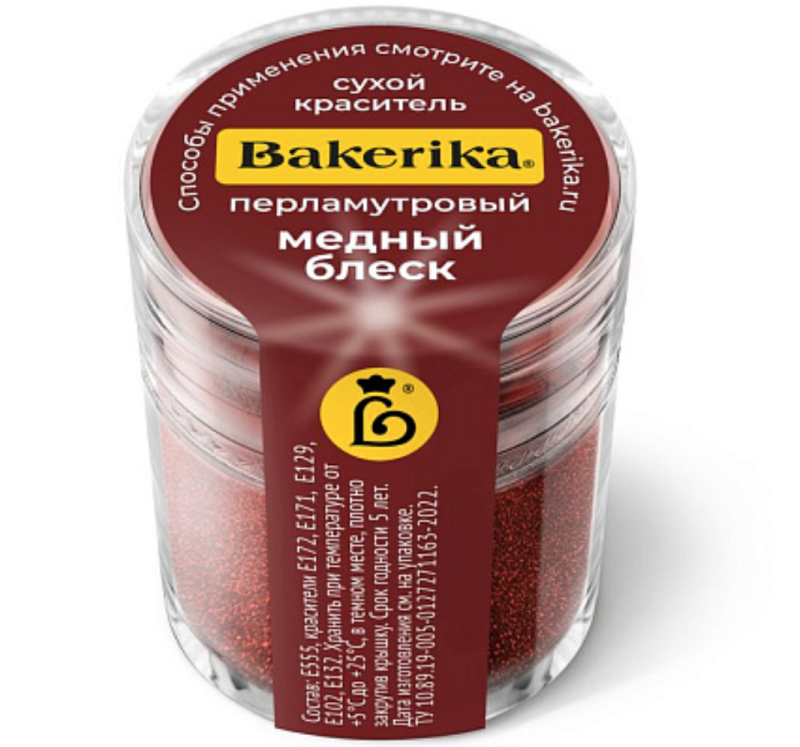 Краситель сухой перламутровый Bakerika «Медный блеск» 4 гр Изображение Краситель сухой перламутровый Bakerika «Медный блеск» 4 гр